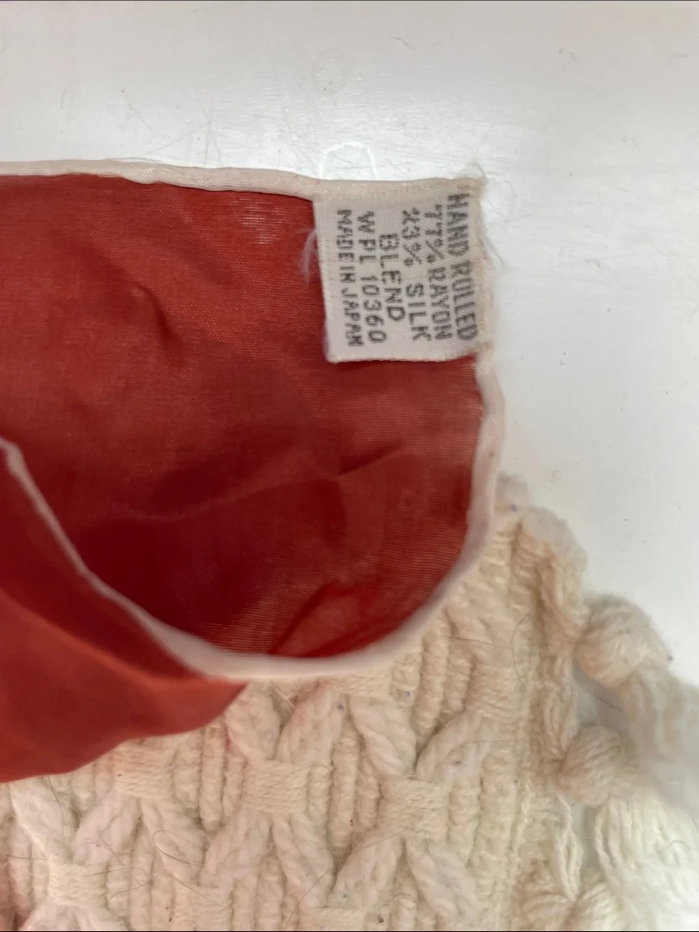 VTG SILK BLEND HANDROLLED SCARF